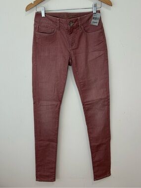 Mavi Jeans Adriana Mid Rise Super Skinny 27 Pink Rose Cotton New